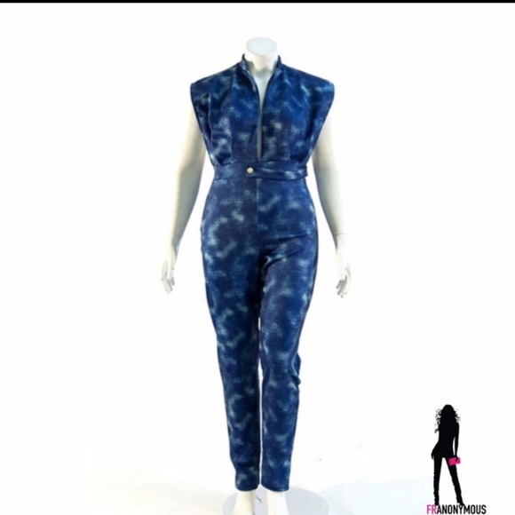 ♥️Plus♥️Denim Look Jumpsuit - Picture 1 of 5